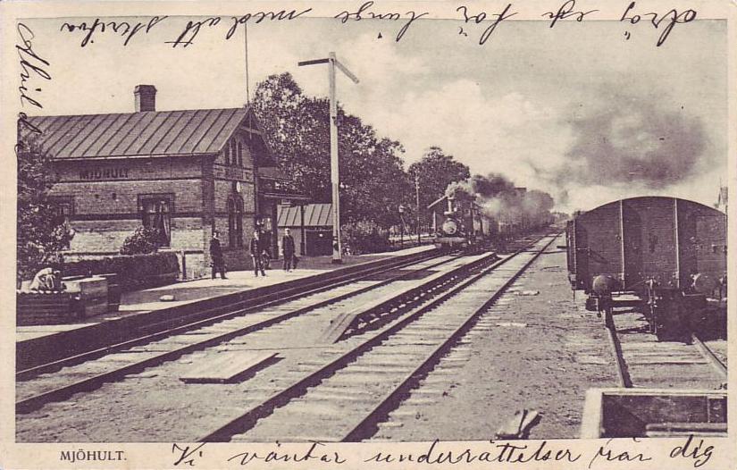 Järnvägsstationen, vykort