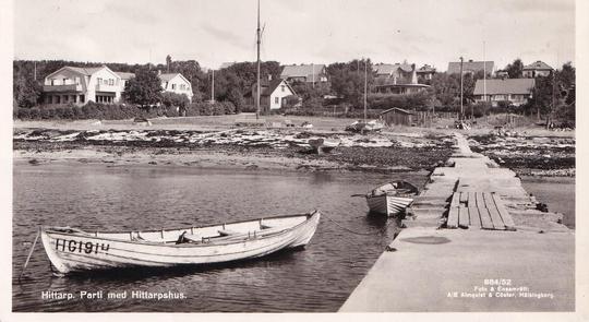 Hittarp hamnen och Hittarpshus 1955