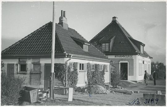 Nyhamnsläge, stationshuset, Järnvägsmuseet 1937