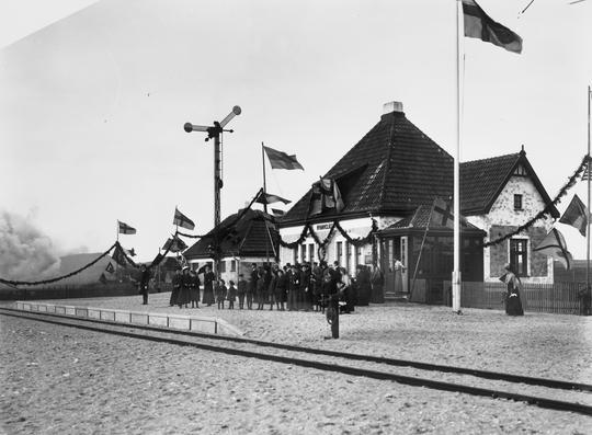 Nyhamnsläge, stationen, Järnvägsmuseet 1910