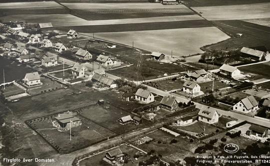 Flygfoto över Domsten från 1950-talet.